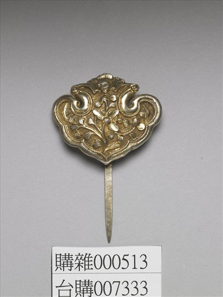 銀銅合金花卉簪