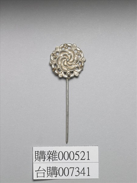 銀銅合金玫瑰花簪