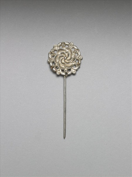 銀銅合金玫瑰花簪