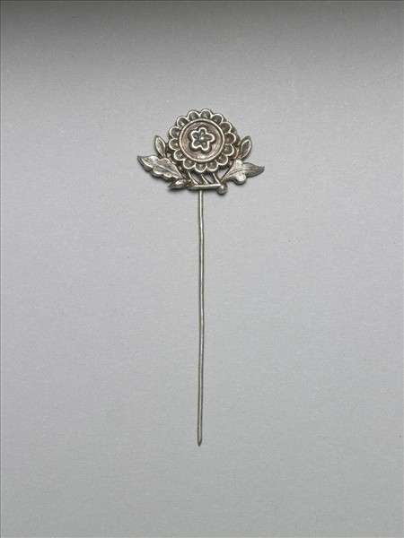 銀銅合金花卉簪