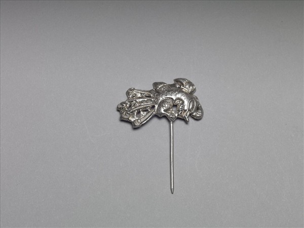 銀銅合金鳥紋簪