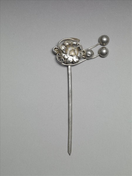 銀銅合金花卉簪
