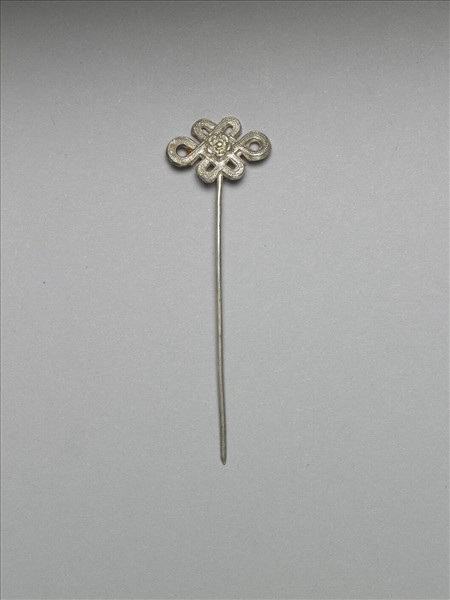 銀銅合金盤長簪