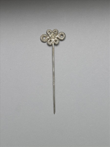 銀銅合金盤長簪