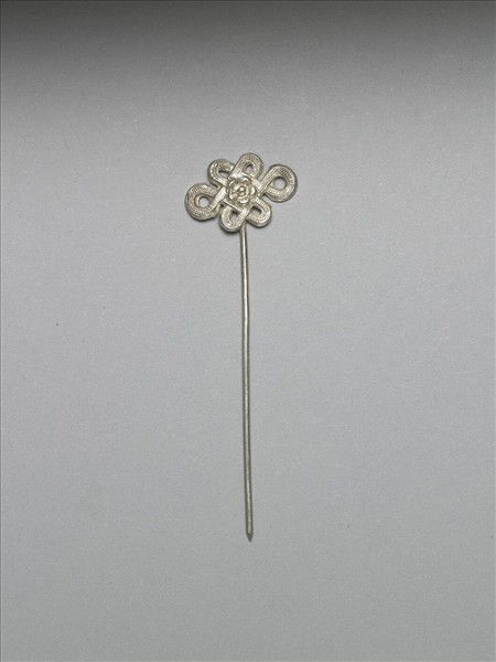 銀銅合金盤長簪