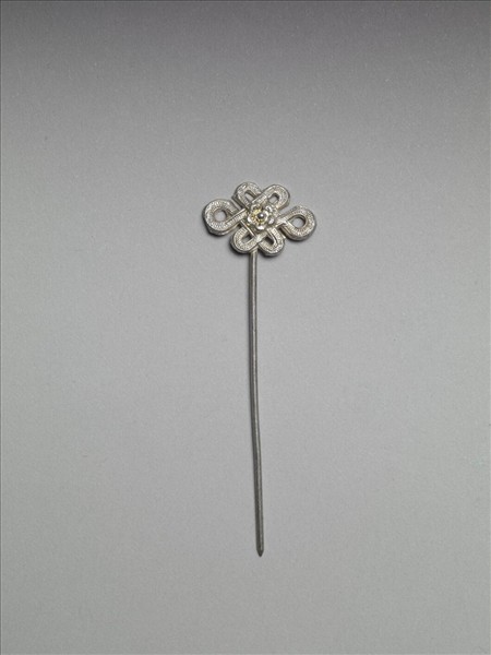 銀銅合金盤長簪