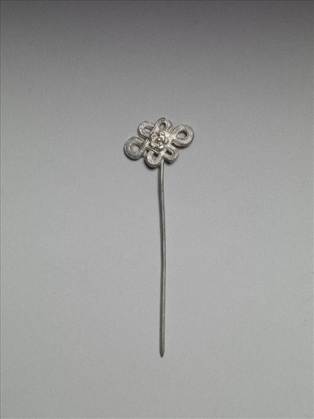 銀銅合金盤長簪