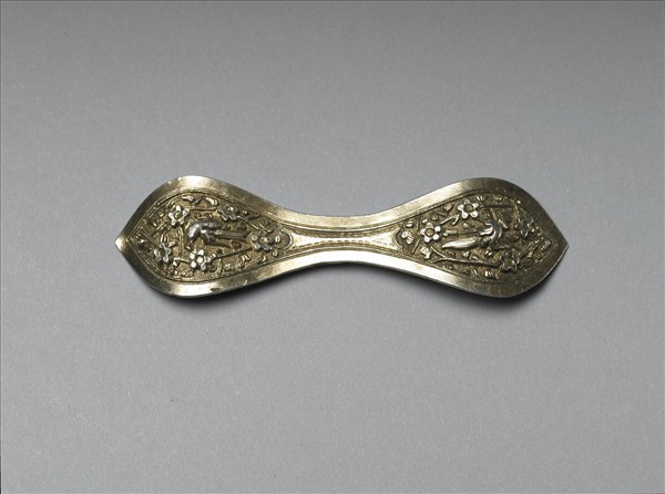 銀銅合金喜上眉梢扁簪