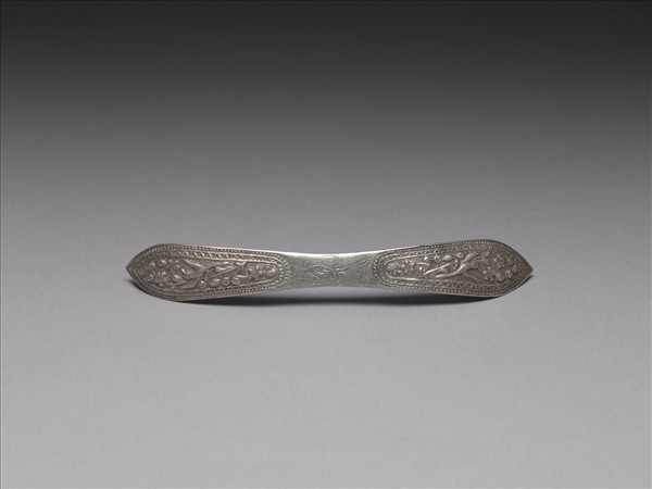 銀銅合金喜上眉梢扁簪