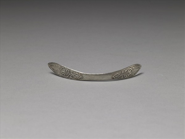 銀銅合金葉紋扁簪