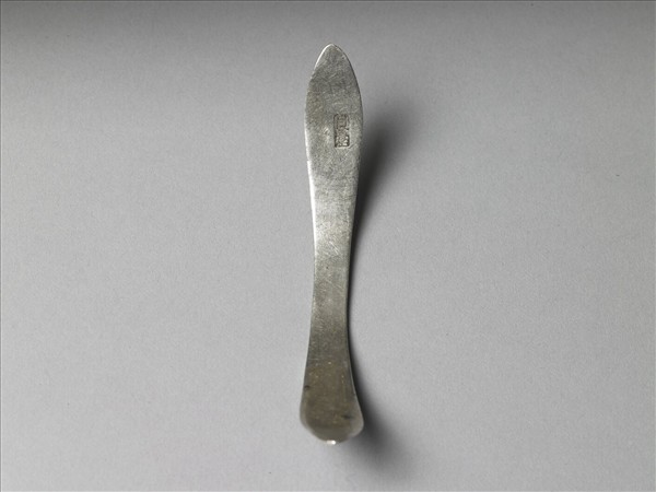 銀銅合金葉紋扁簪