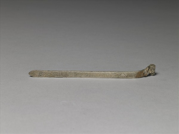 銀銅合金纏枝花卉扁方