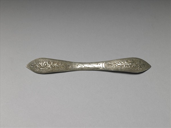 銀銅合金花卉扁簪