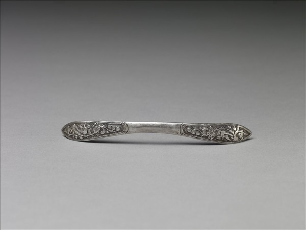 銀銅合金喜上眉梢扁簪