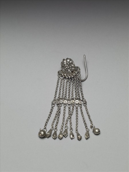 銀銅合金花卉耳環