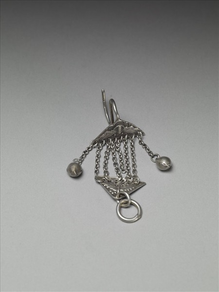 銀銅合金蝴蝶耳環