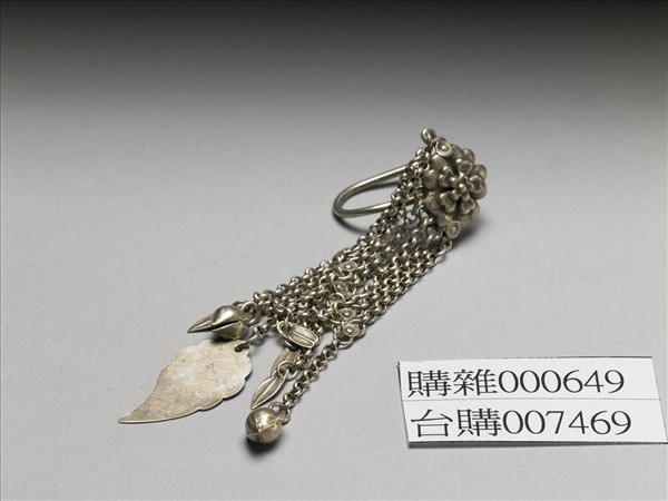 銀銅合金花卉耳環