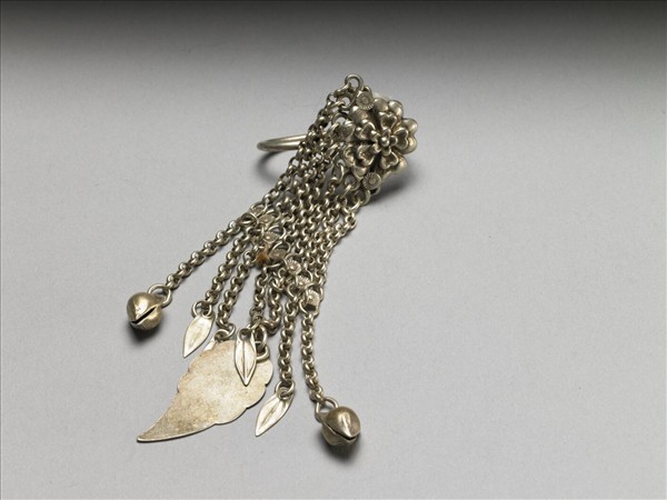 銀銅合金花卉耳環