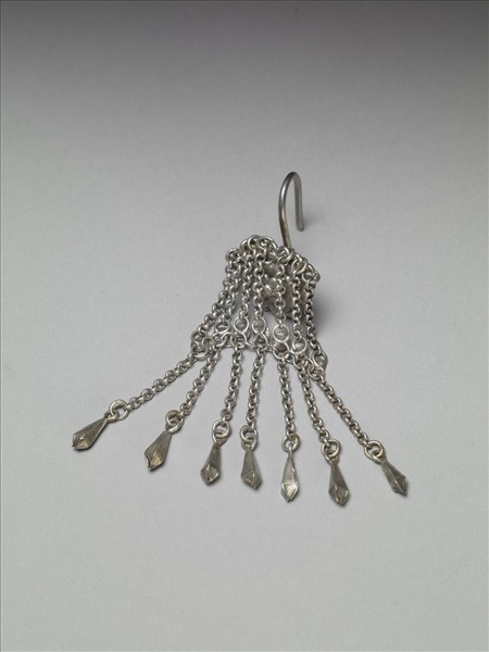 銀銅合金花卉耳環