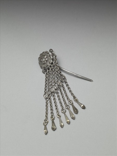 銀銅合金花卉耳環