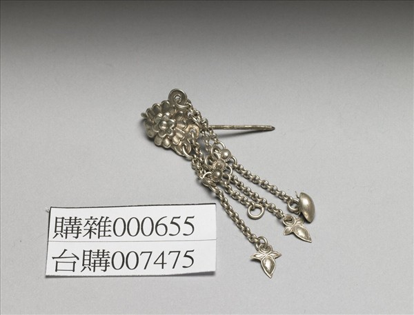 銀銅合金花卉耳環