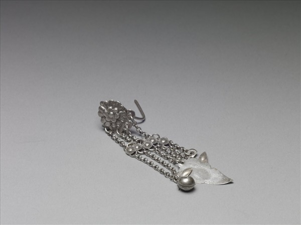 銀銅合金花卉耳環