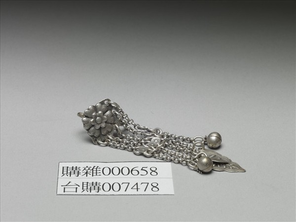 銀銅合金花卉耳環