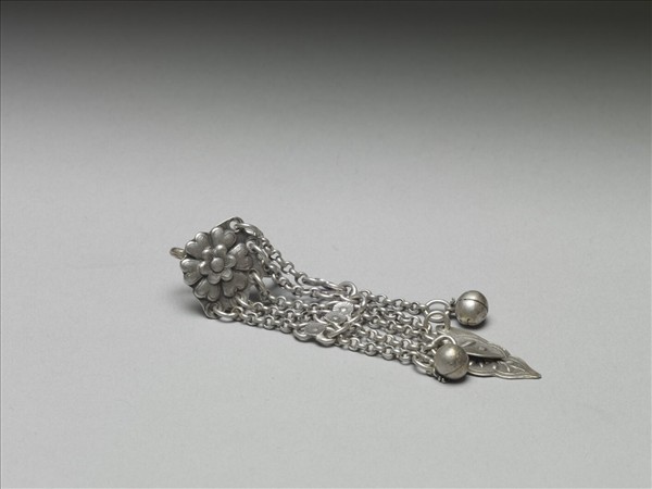 銀銅合金花卉耳環