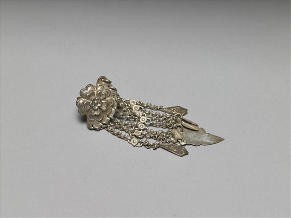 銀銅合金花卉耳環