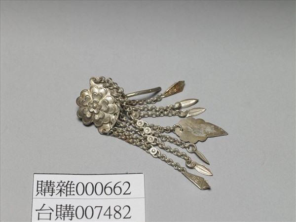 銀銅合金花卉耳環