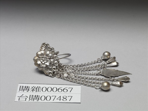 銀銅合金花卉耳環