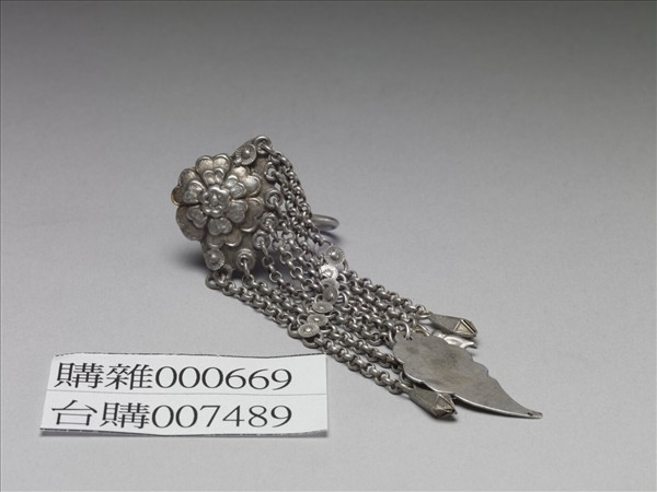 銀銅合金花卉耳環