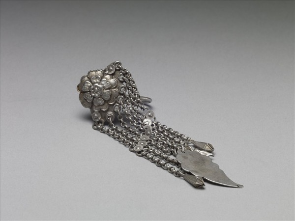 銀銅合金花卉耳環