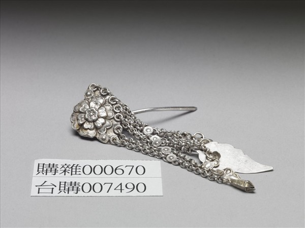 銀銅合金花卉耳環