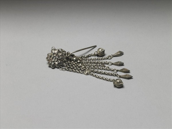 銀銅合金花卉耳環