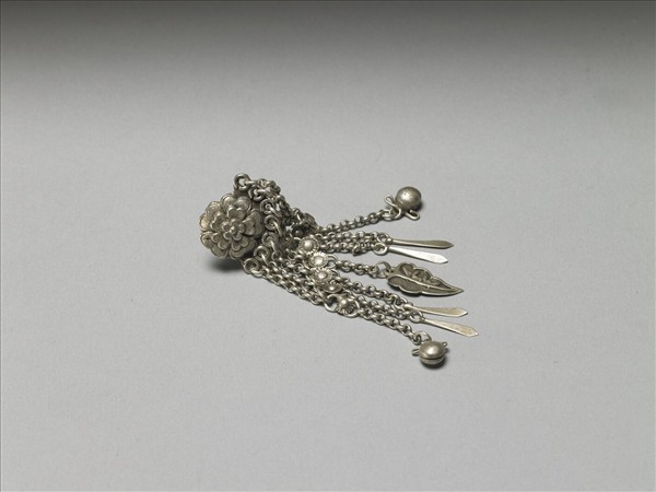 銀銅合金花卉耳環