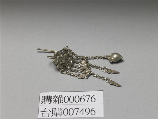 銀銅合金花卉耳環