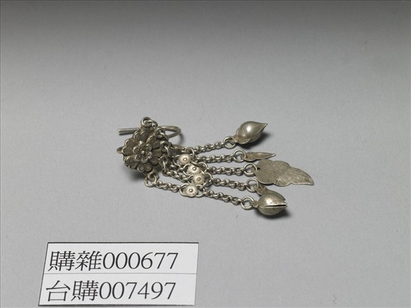 銀銅合金花卉耳環