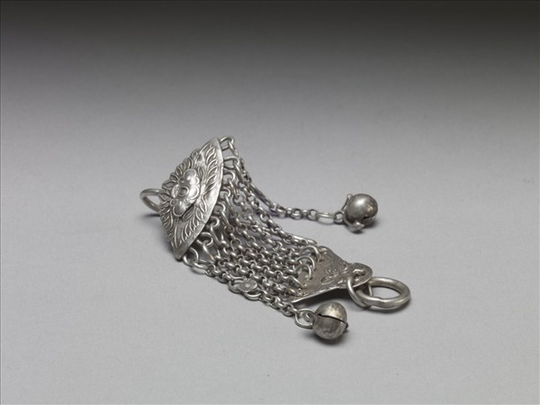 銀銅合金花卉耳環