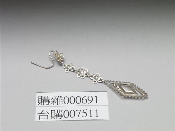 銀銅合金花卉耳環
