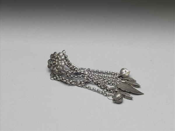 銀銅合金花卉耳環