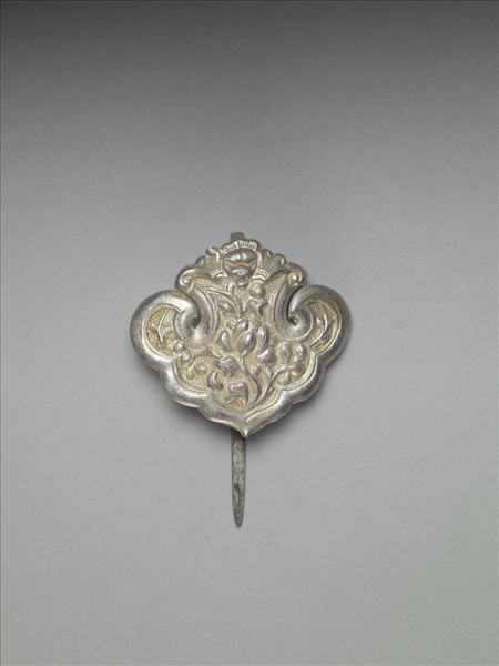 銀銅合金花卉簪