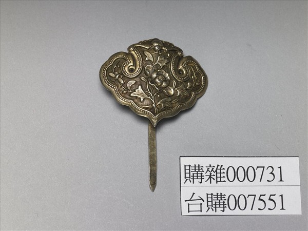 銀銅合金花卉簪
