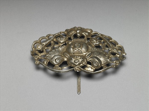 銀銅合金蝙蝠如意簪