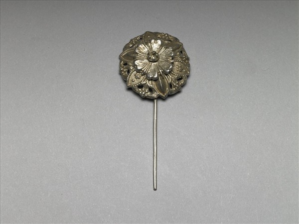 銀銅合金花卉簪