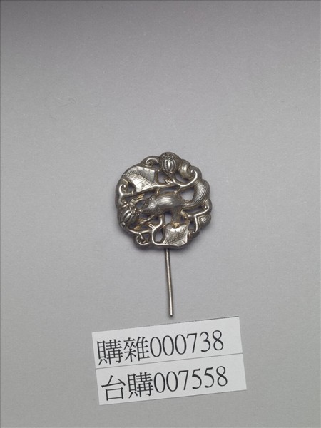 銀銅合金松鼠瓜瓞簪