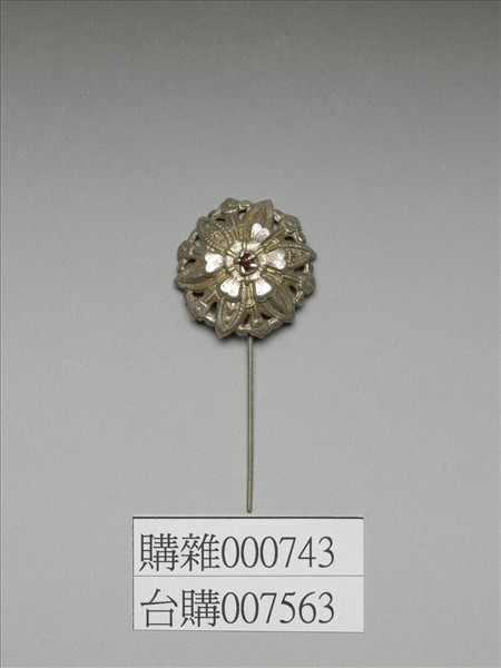 銀銅合金花卉簪