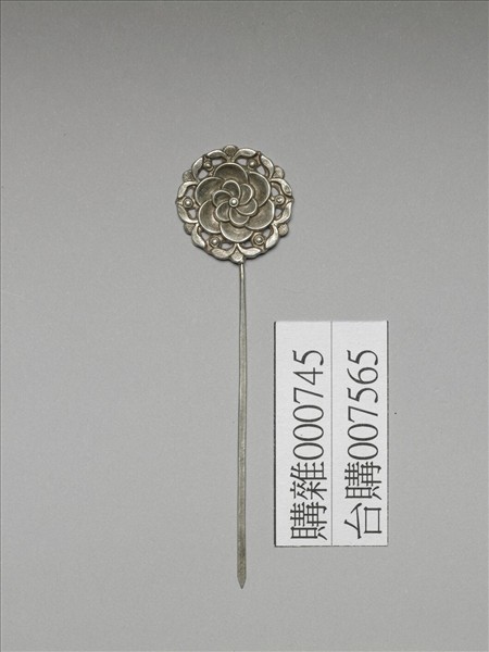 銀銅合金花卉簪