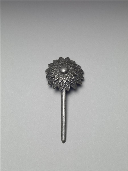銀銅合金菊花簪