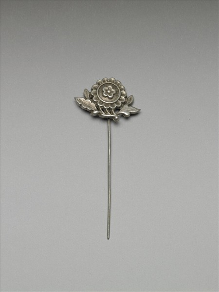 銀銅合金花卉簪